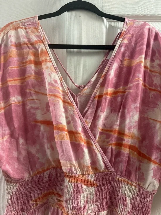 Knox Rose Smocked Waist Maxi Dress Size Medium - Picture 3 of 13